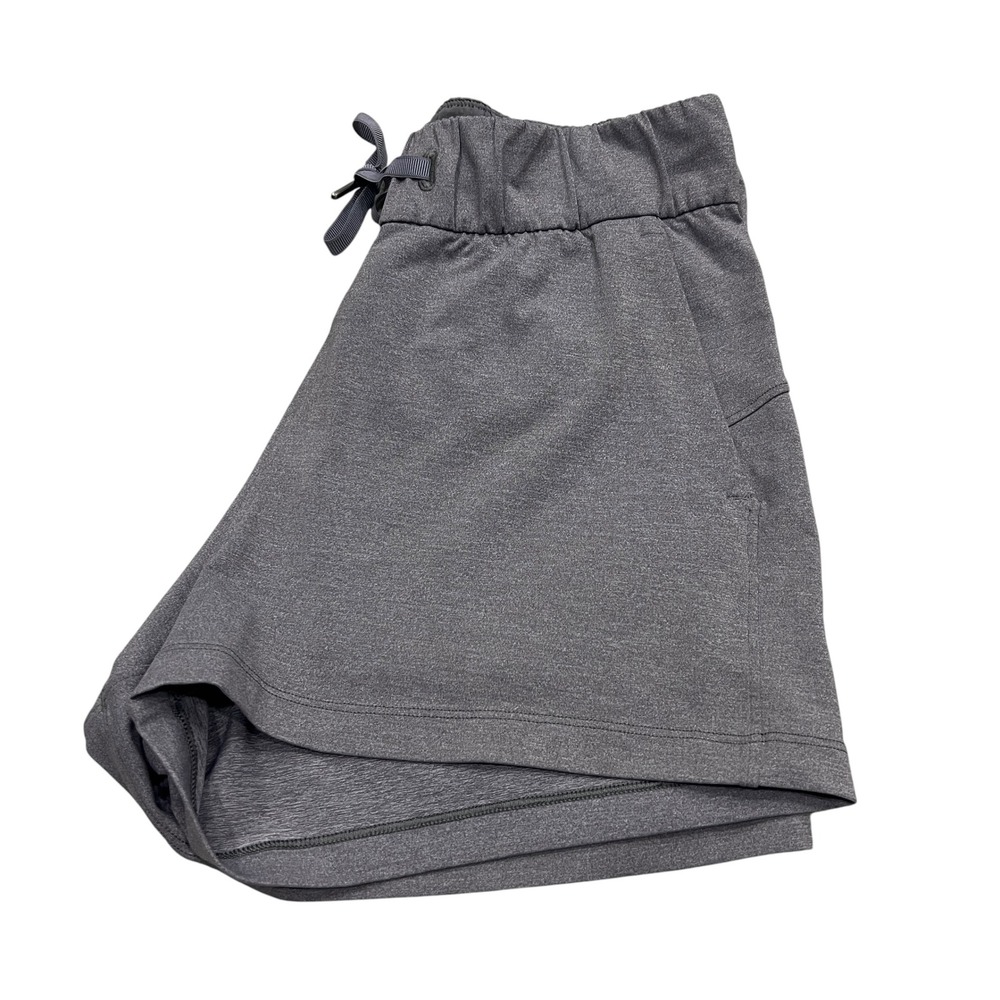 Lululemon On the Fly‎ Shorts Gray Drawstring Athletic Size 4 Running